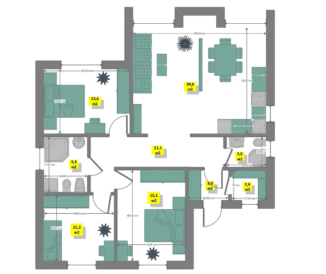 Планировка проекта Е-105 BAVARIA Планировка проекта Е-105 BAVARIA