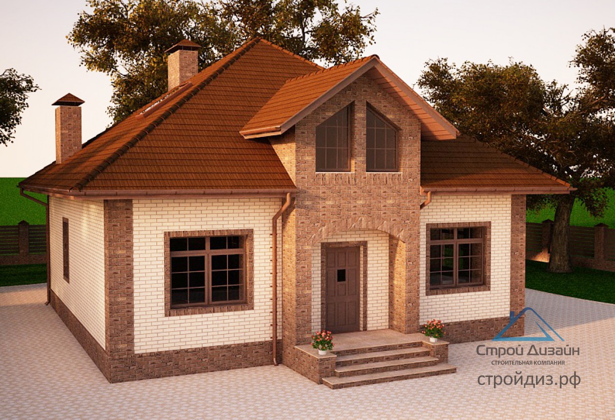 Проект Дом с мансардой и цокольным этажом 00-94, изображение-2 Проект Дом с мансардой и цокольным этажом 00-94, изображение-2