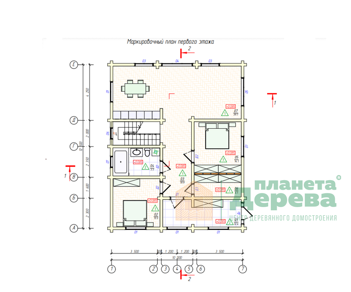 Планировка проекта Д-3, изображение-2 Планировка проекта Д-3, изображение-2