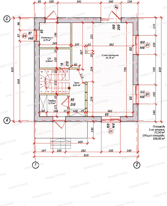 Планировка проекта Комфорт 120 кв. м, изображение-2 Планировка проекта Комфорт 120 кв. м, изображение-2