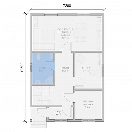 Планировка проекта К-6-128, изображение-2 Планировка проекта К-6-128, изображение-2