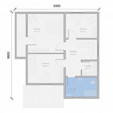 Планировка проекта К-4-129, изображение-2 Планировка проекта К-4-129, изображение-2