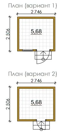 Планировка проекта Бытовка 5.7 кв.м