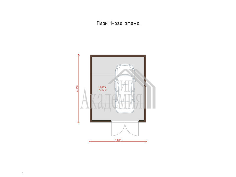 Планировка проекта Гараж 30м2, изображение-2 Планировка проекта Гараж 30м2, изображение-2