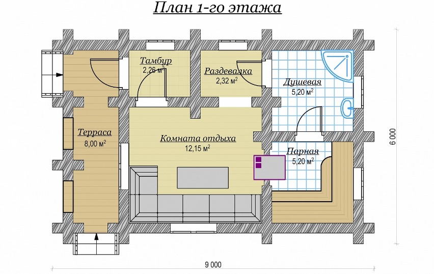 Планировка проекта Баня ВЗ-212, "Фаэтон"