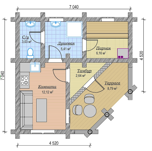Планировка проекта Баня ВЗ-202, "Енисей"