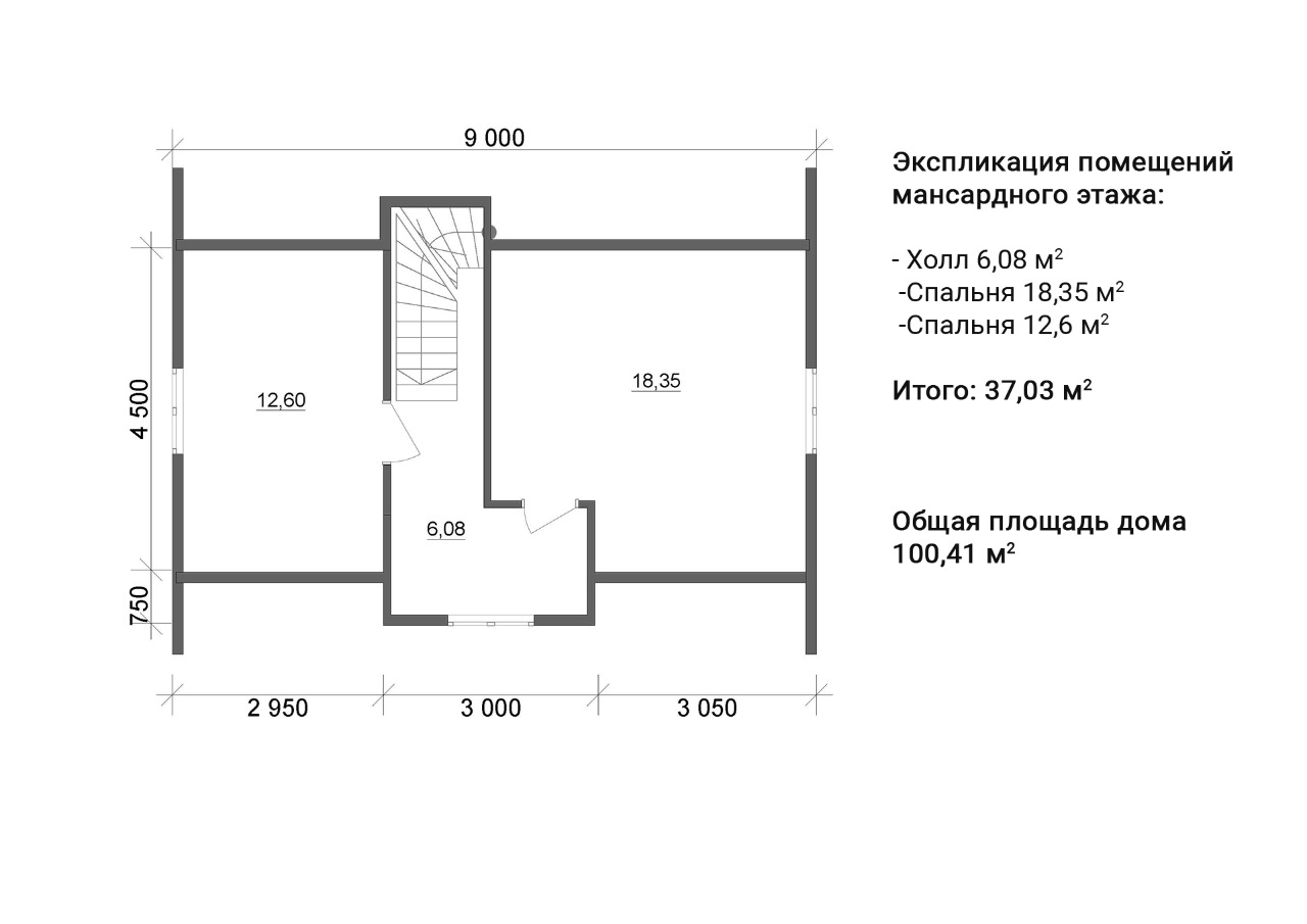 Планировка проекта Дом 100,41 кв.м., изображение-2