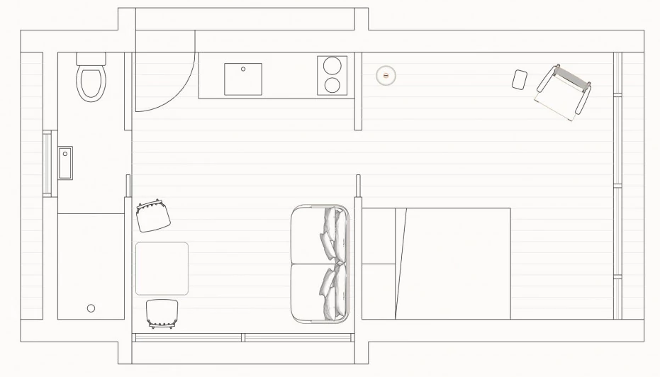 Планировка проекта Дачный дом A-фрейм