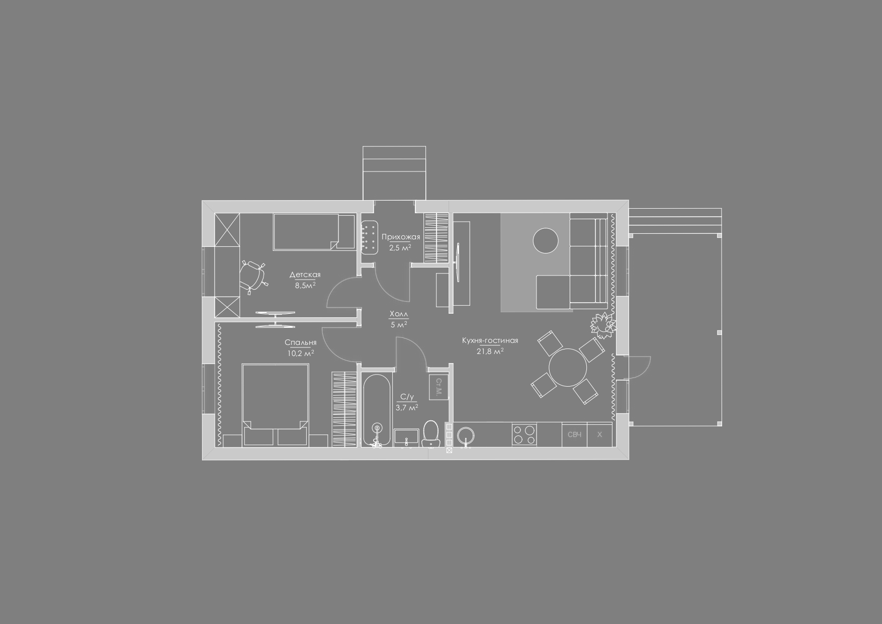 Планировка проекта S-52, изображение-2 Планировка проекта S-52, изображение-2