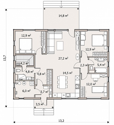 Планировка проекта Nordic 130 Планировка проекта Nordic 130