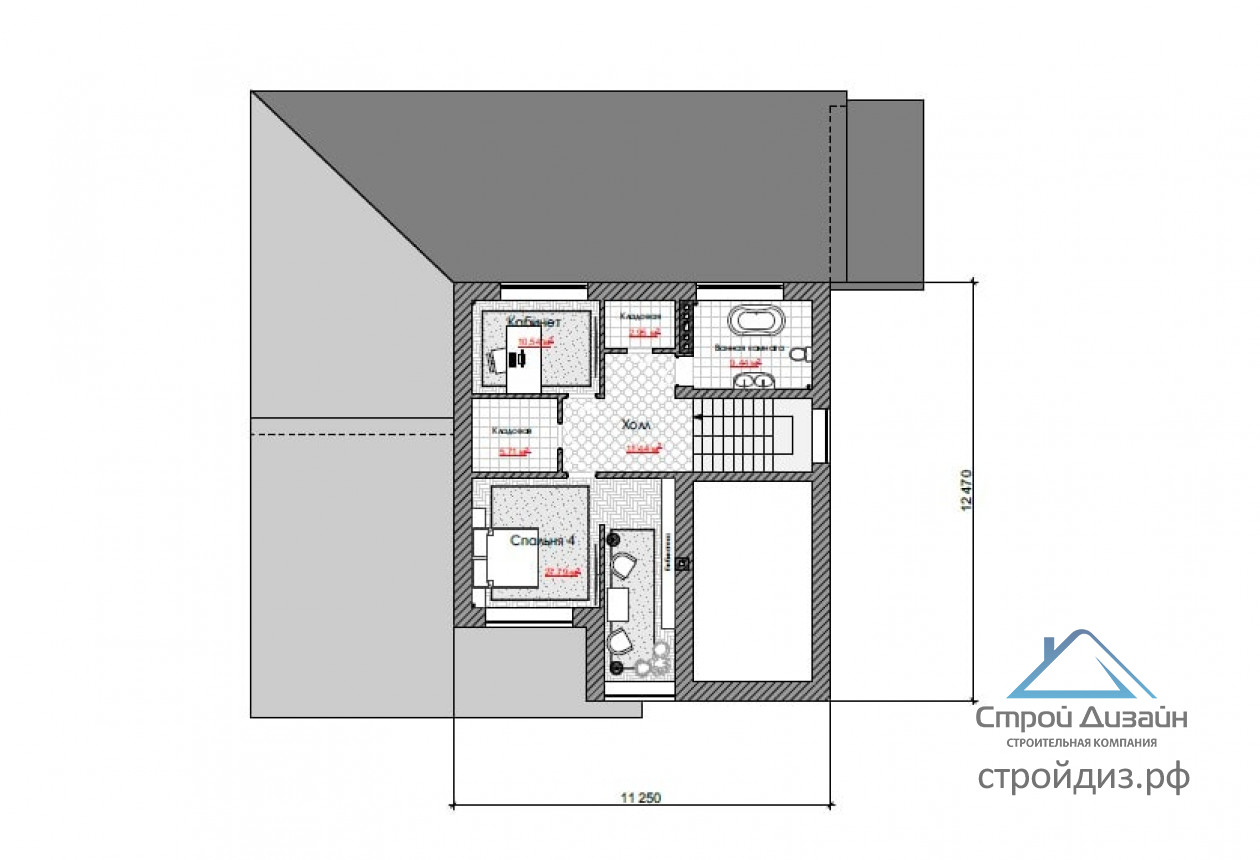 Планировка проекта Дом 06-54, изображение-4 Планировка проекта Дом 06-54, изображение-4