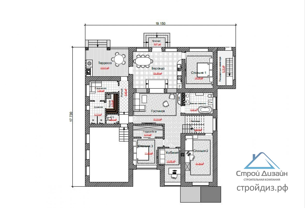 Планировка проекта Дом 06-54 Планировка проекта Дом 06-54