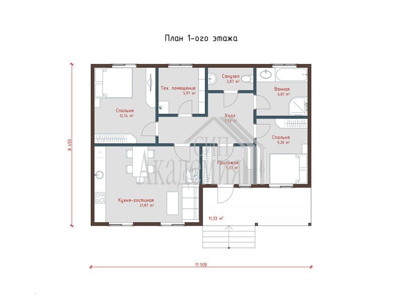 Планировка проекта Проект дома "Эрика
