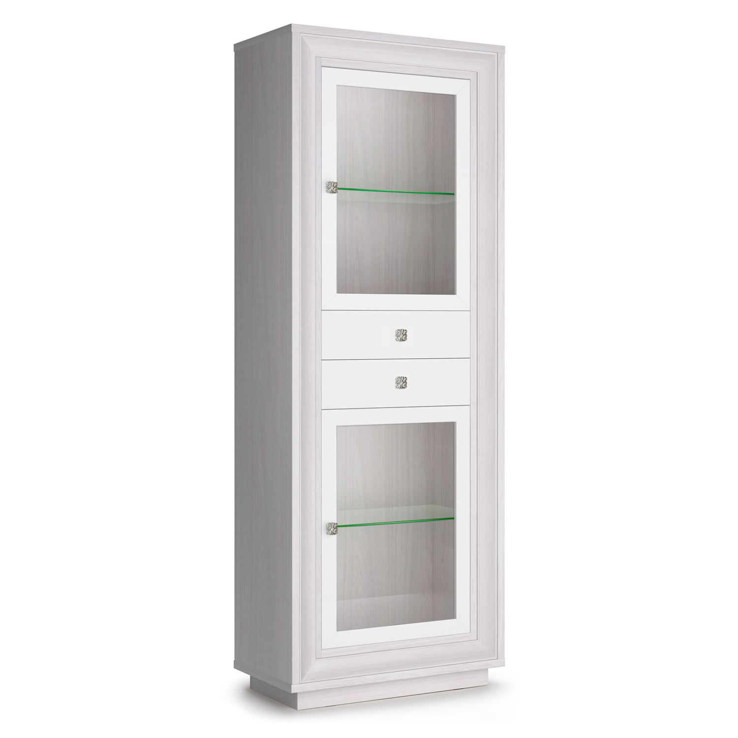 Шкаф 776 (2 стеклодвери, 2 ящика) Прато