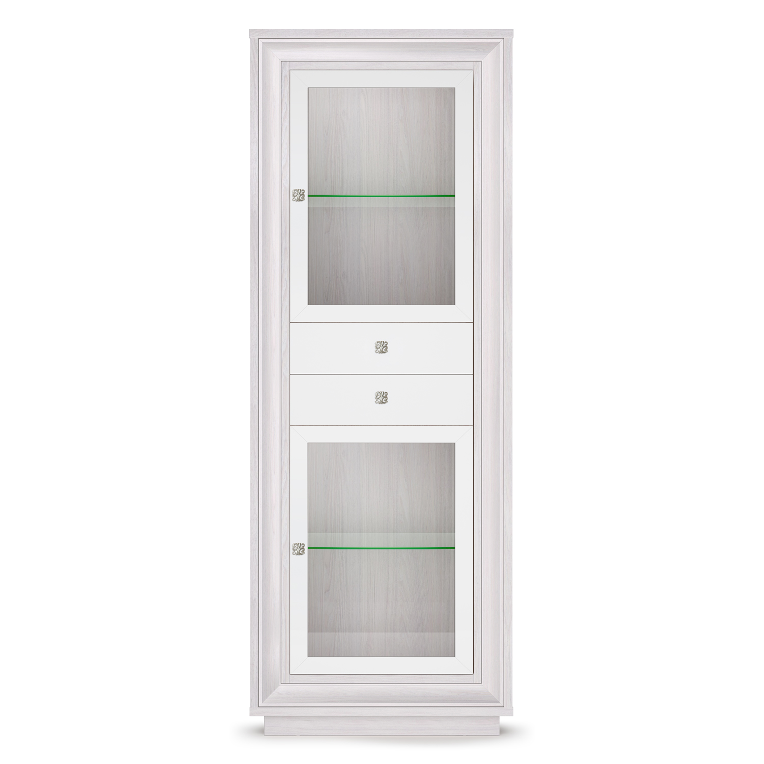 Шкаф 776 (2 стеклодвери, 2 ящика) Прато