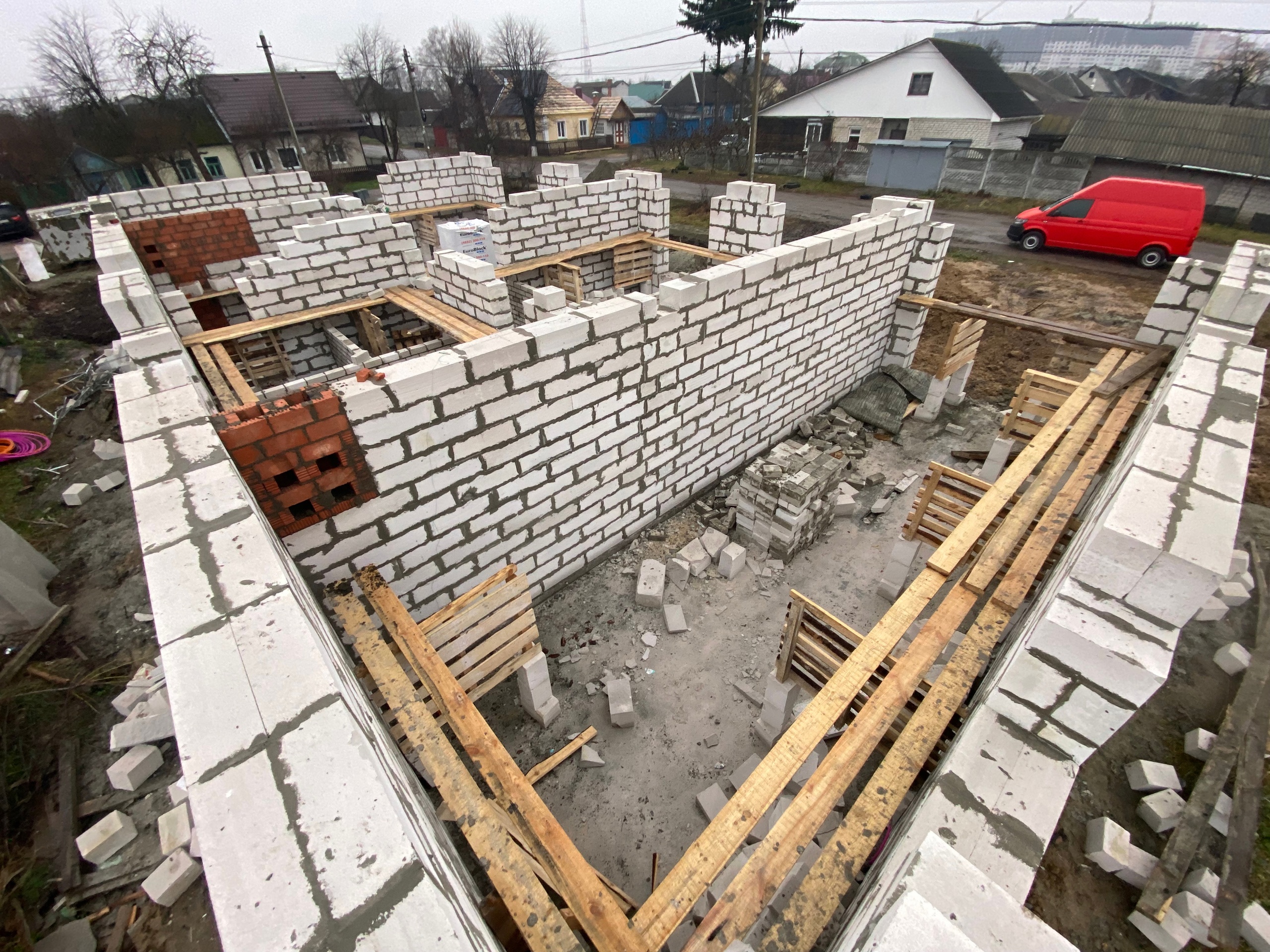 Стены из газобетона 