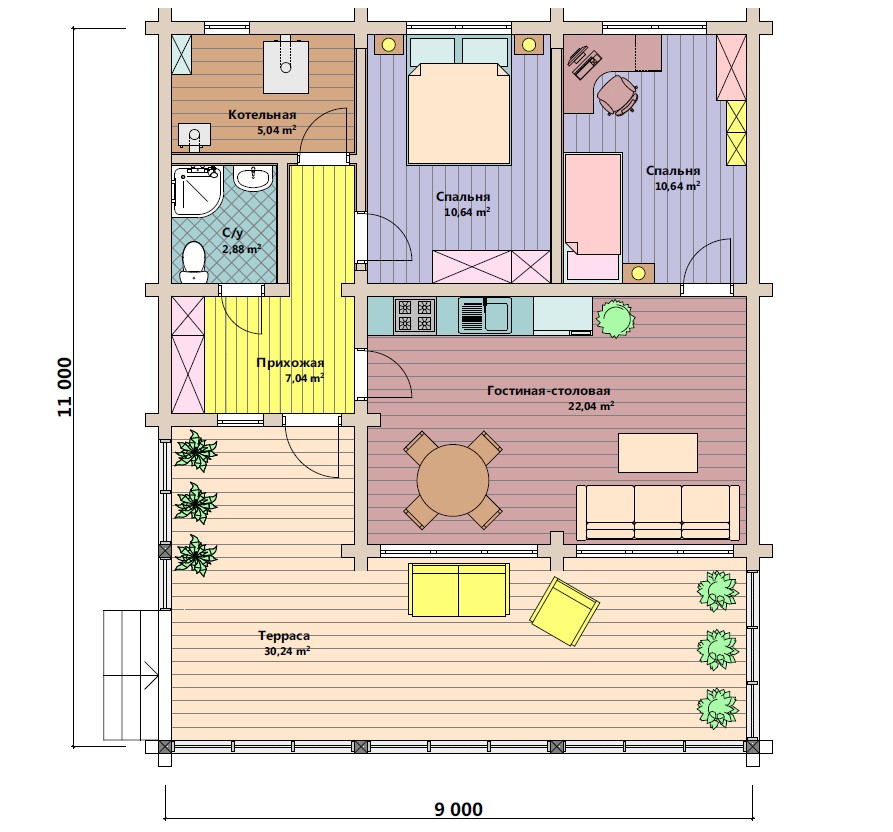 Планировка проекта КБ1-89, изображение-2 Планировка проекта КБ1-89, изображение-2