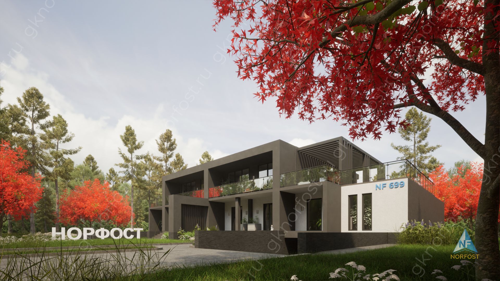 Проект NF 699 - проект большого дома на 2 семьи с цокольным этажом, изображение-4 Проект NF 699 - проект большого дома на 2 семьи с цокольным этажом, изображение-4