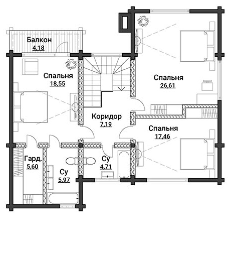 Планировка проекта СКD-254, изображение-2 Планировка проекта СКD-254, изображение-2