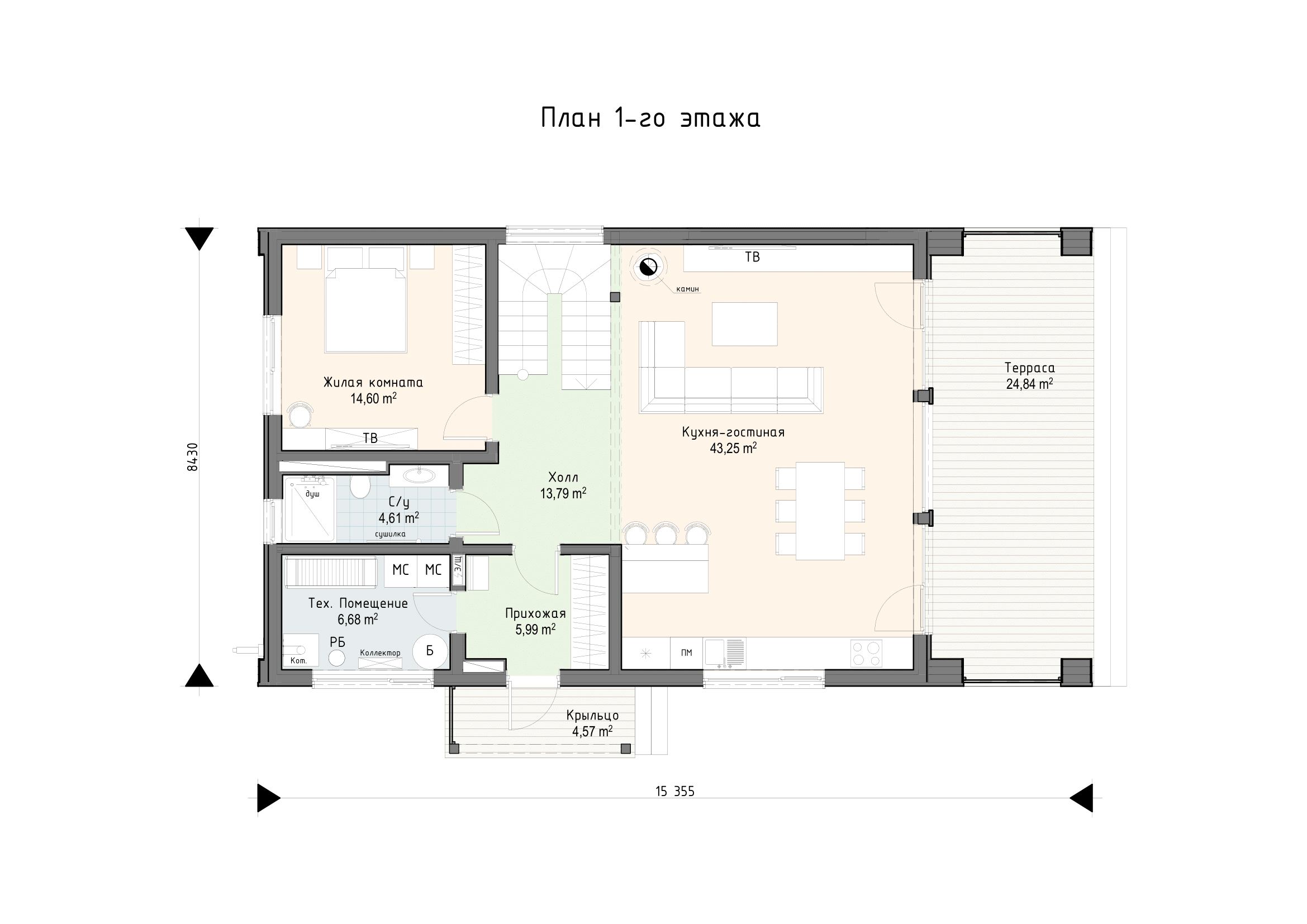 Планировка проекта Барн-150