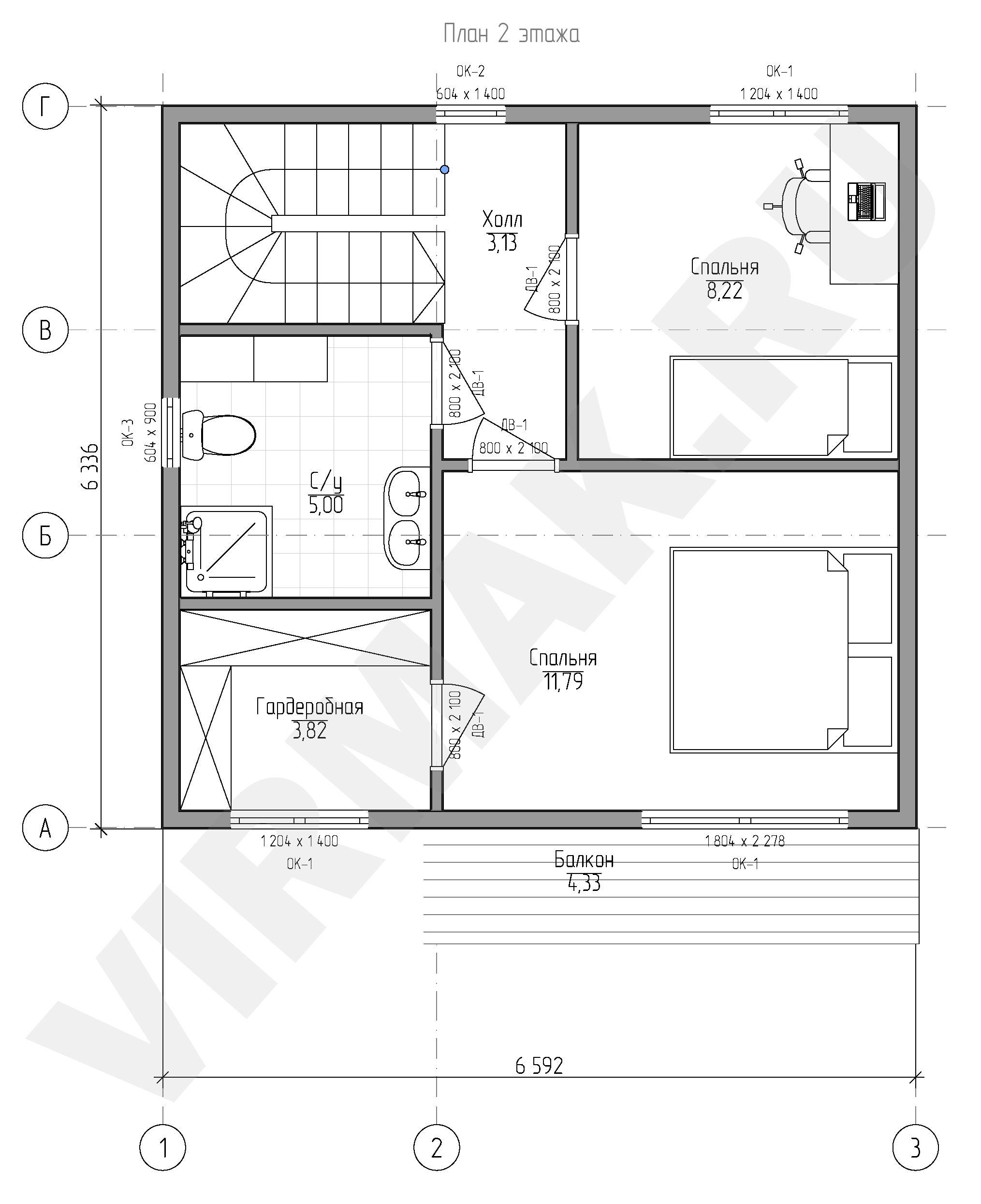 Планировка проекта К-2-83, изображение-2 Планировка проекта К-2-83, изображение-2