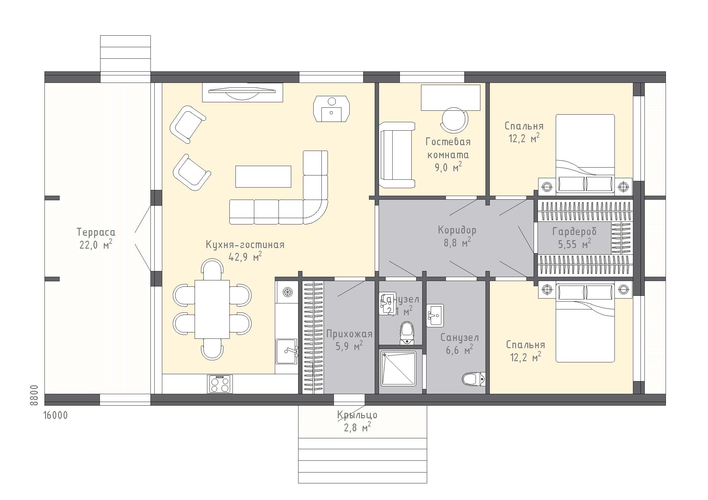 Планировка проекта Б-105 Планировка проекта Б-105
