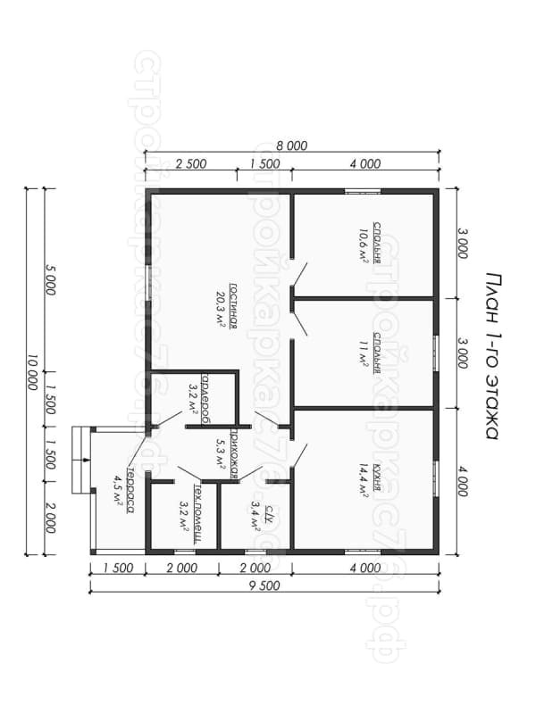Планировка проекта ПД1-10*7-73
