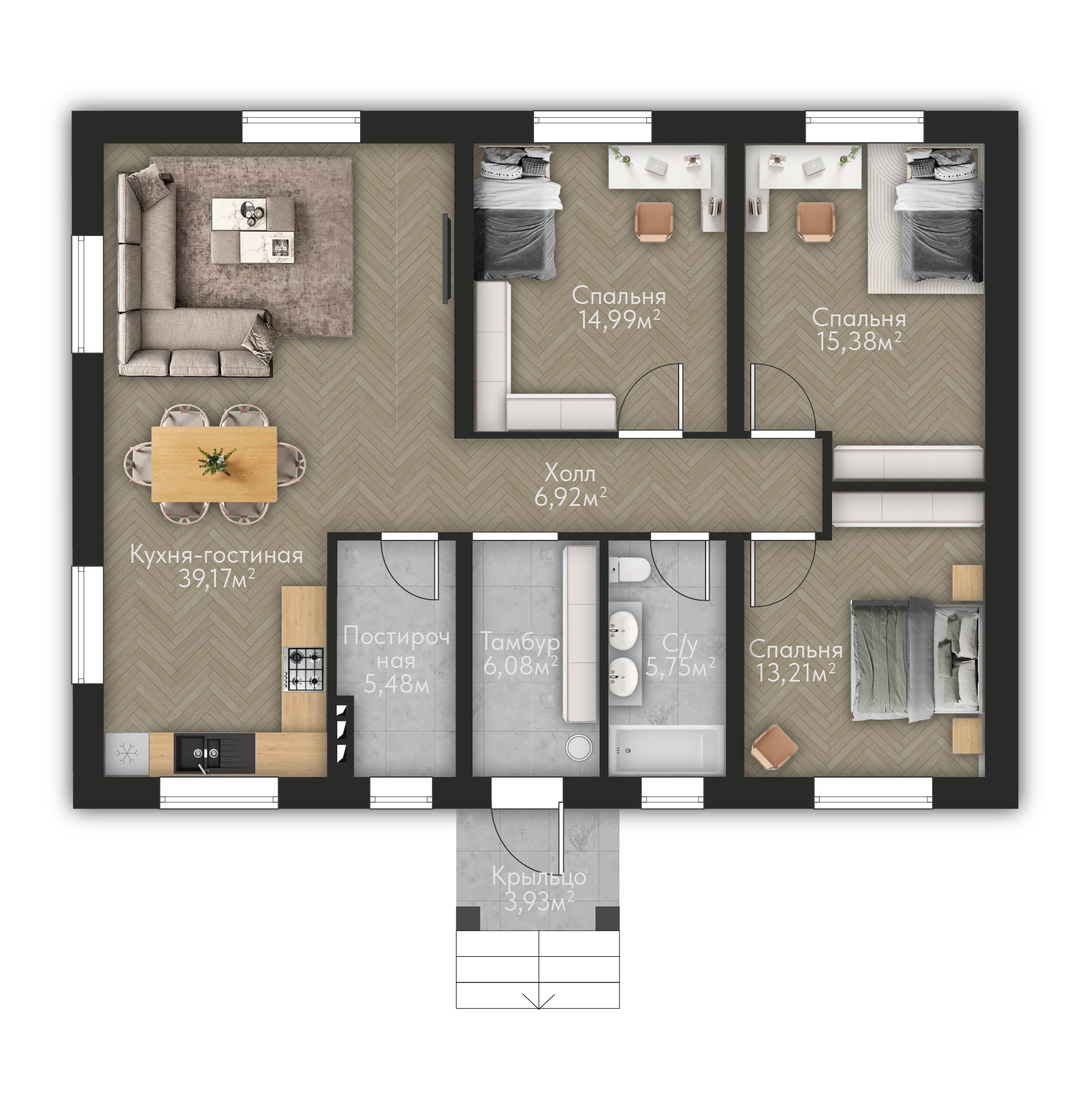 Планировка проекта Брусника Золотая