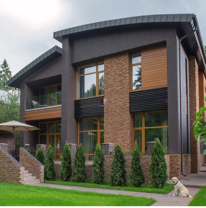 Монтаж фасада загородных домов 