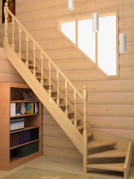 Установка деревянной лестницы 