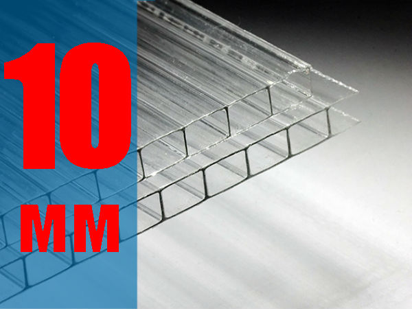 Сотовый поликарбонат 10мм прозрачный и цветной