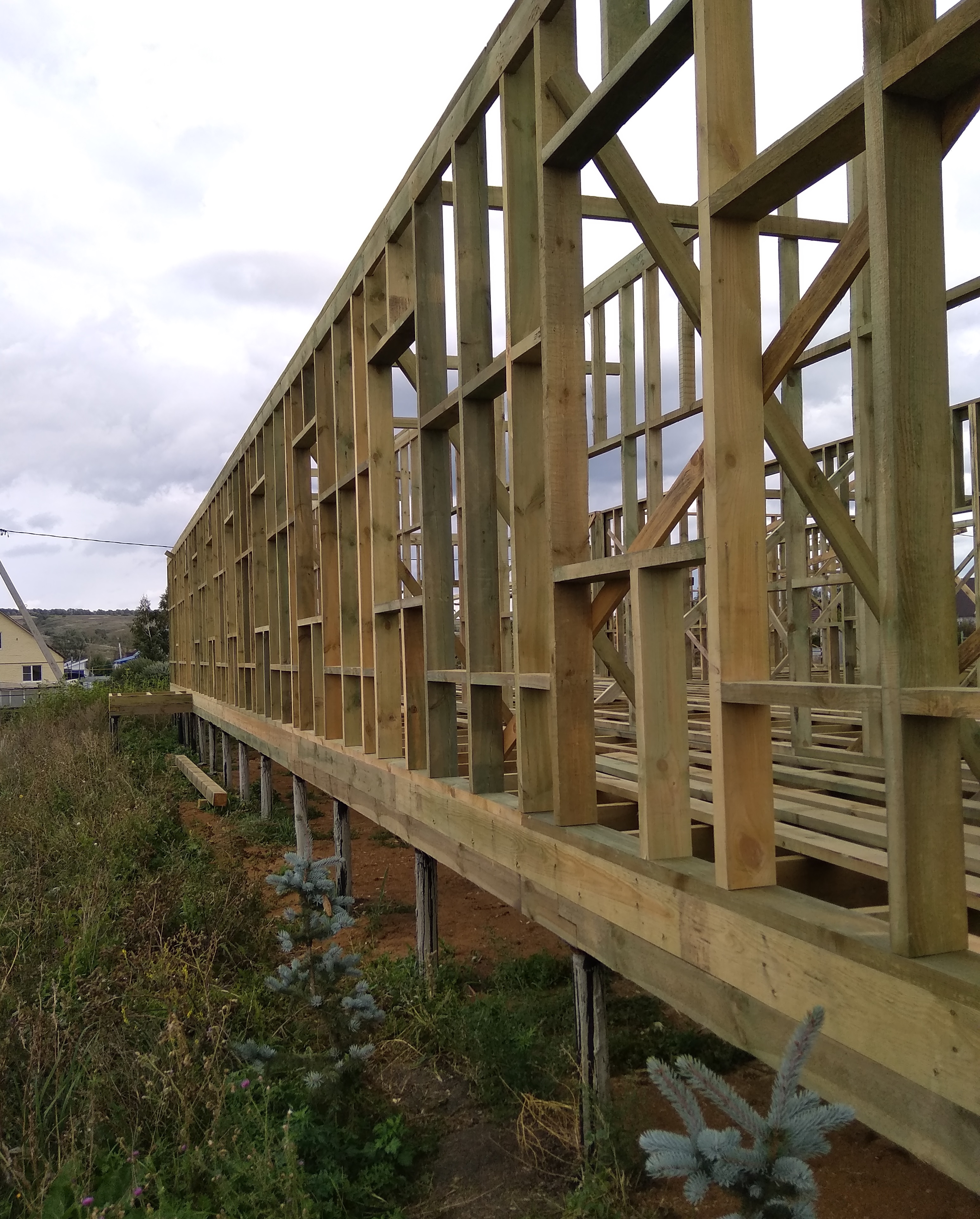 Монтаж стен каркасного дома