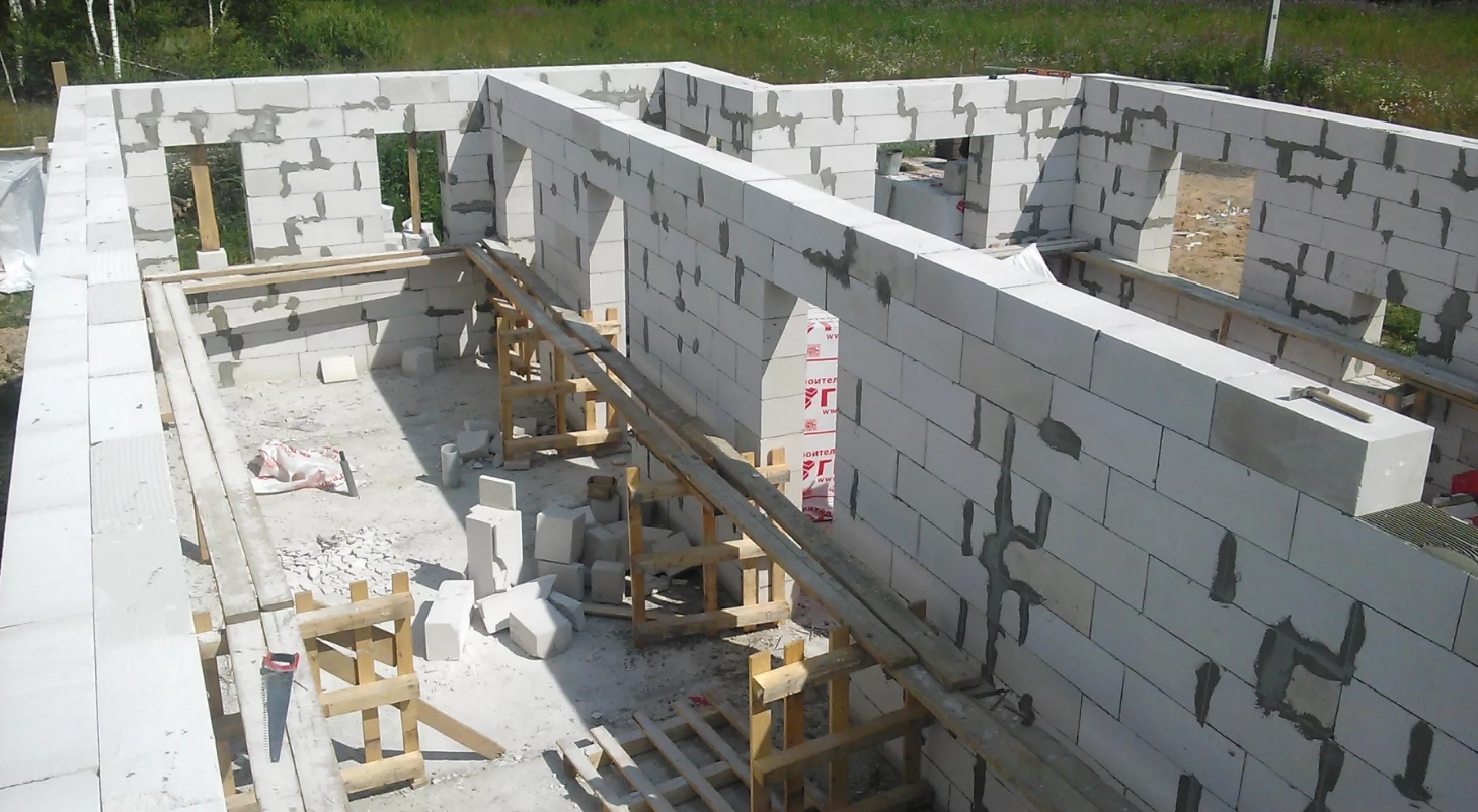 Стены из газобетона 