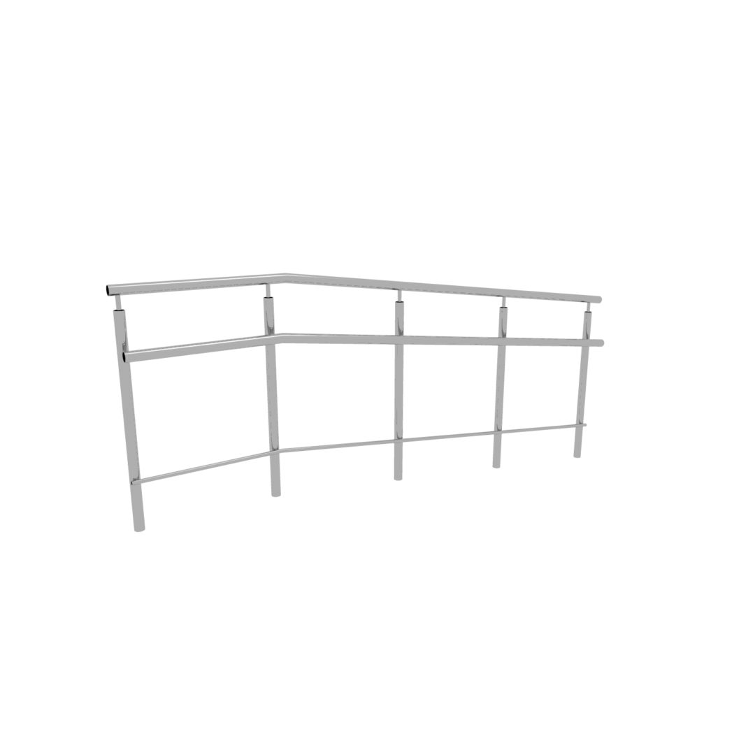 Ограждения с поручнями из нержавеющей стали.