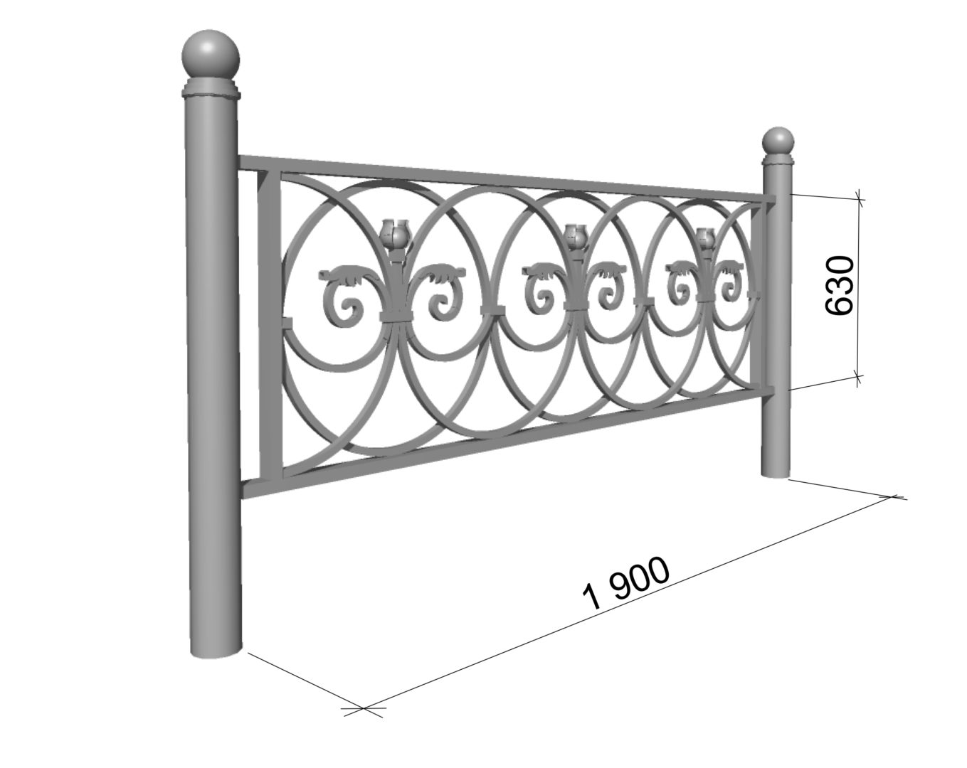 Ограждение с элементами художественной ковки