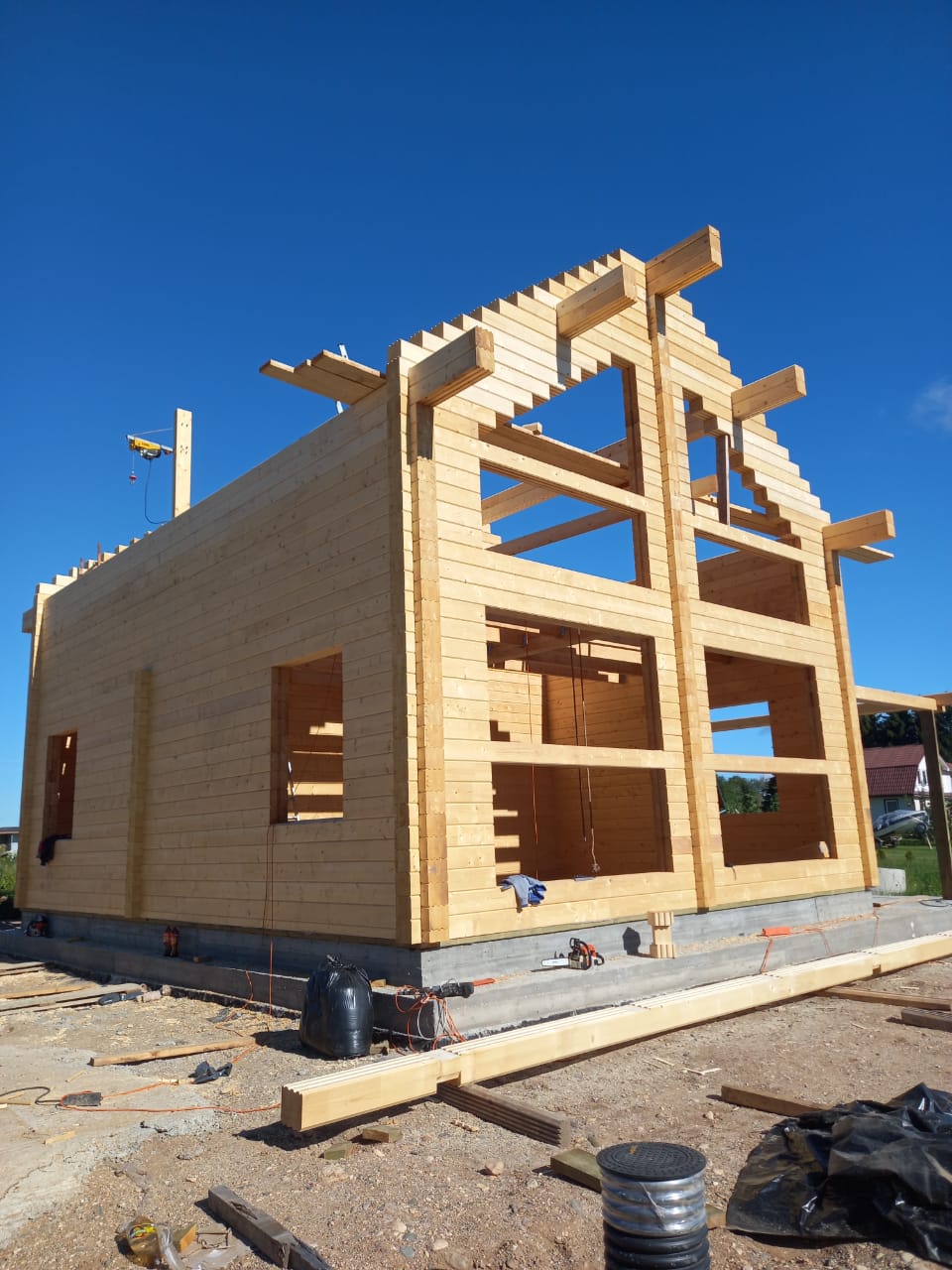 Сборка стен из бруса